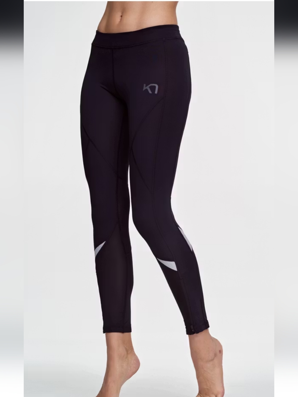 Kari Traa Black Performance Tights with Reflective Accents
